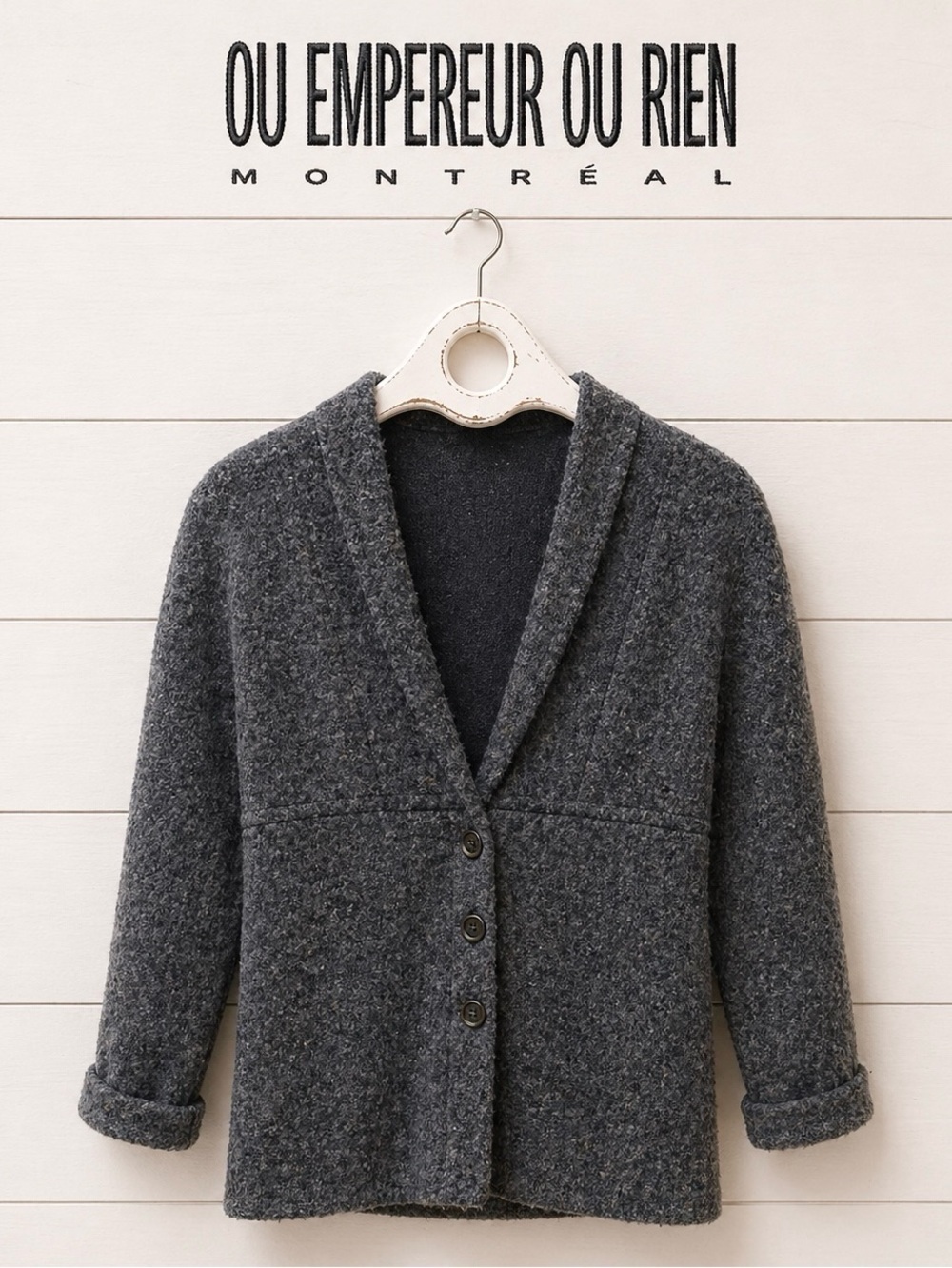 OU EMPEREUR OU RIEN Montréal – Textured Grey Blazer – Size S
